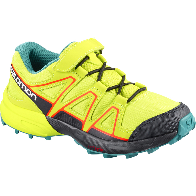 Chaussures De Trail Running Salomon Enfant Jaune / Noir - Salomon SPEEDCROSS BUNGEE K - France (4957